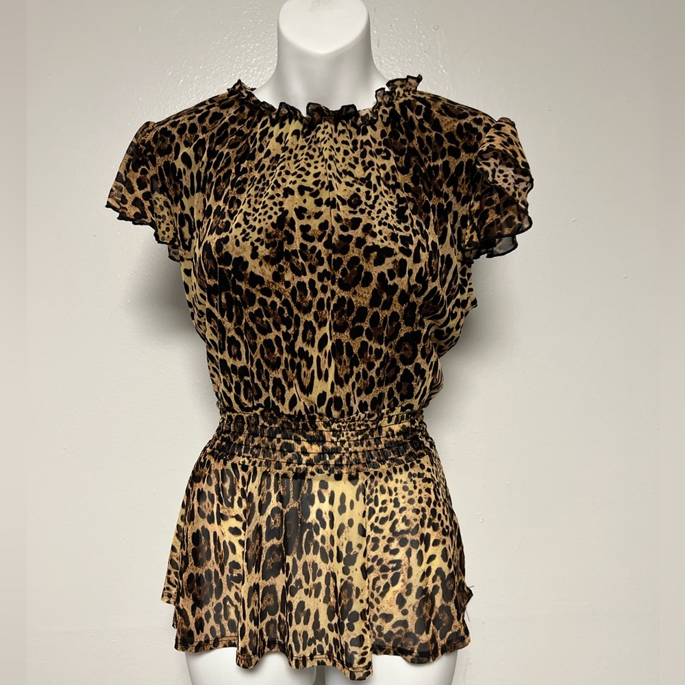 A Love Story Leopard  Print Top Women Small, Junior large New
